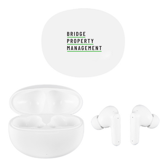 2 Buds Pro Wireless ANC Earbuds - White - BPM Logo