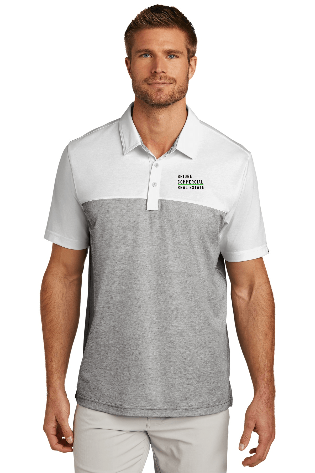 White/ Quiet Shade Grey Heather - BCRE Logo