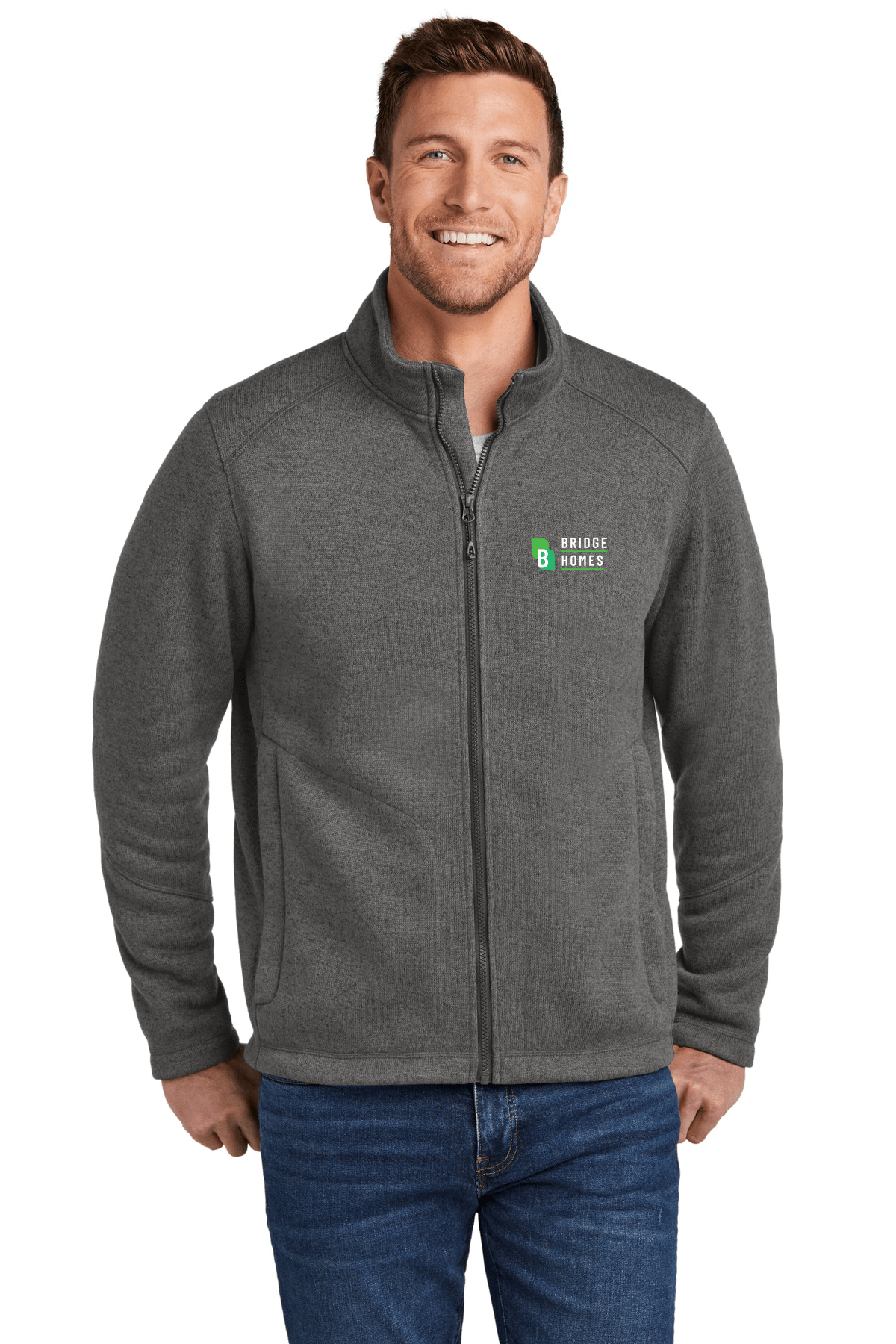 Grey Smoke Heather - Bridge Homes Logo