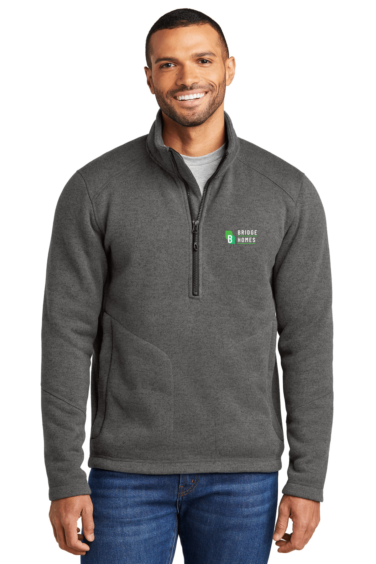 Grey Smoke Heather - Bridge Homes Logo