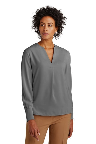 Brooks Brothers Women’s Open-Neck Satin Blouse