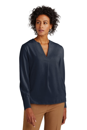 Brooks Brothers Women’s Open-Neck Satin Blouse