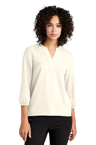 Mercer+Mettle Women's Stretch Crepe 3/4-Sleeve Blouse