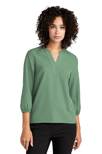 Mercer+Mettle Women's Stretch Crepe 3/4-Sleeve Blouse