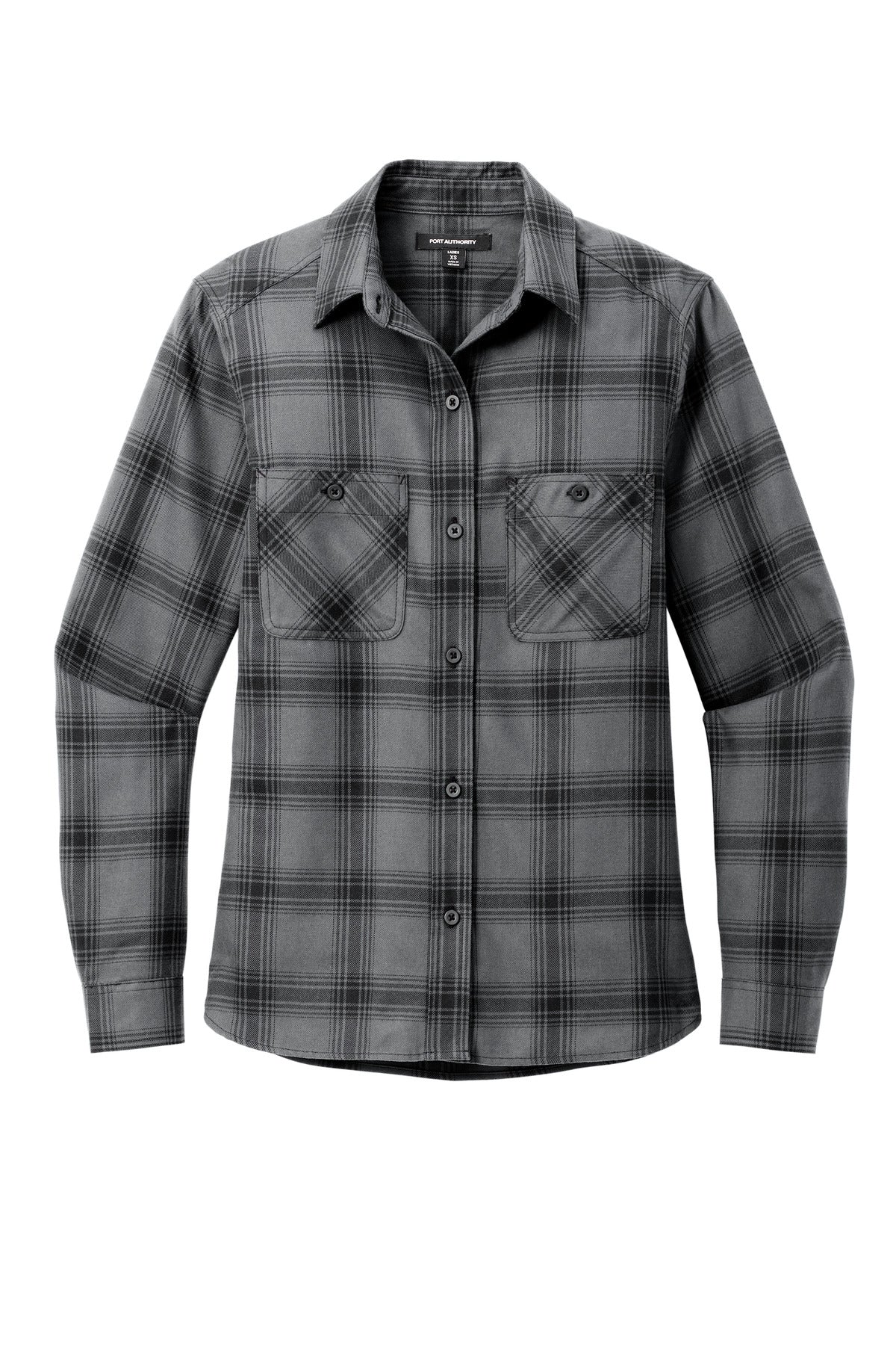 Grey/ Black Open Plaid - 